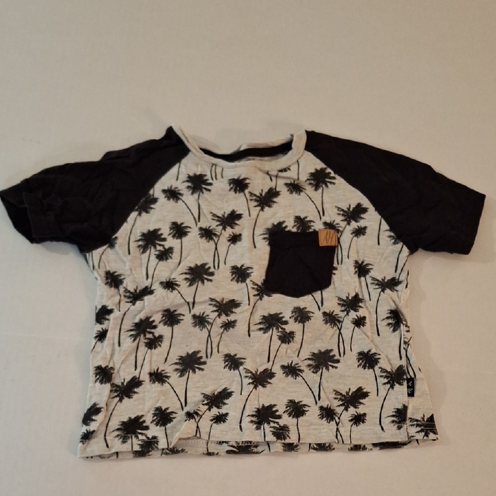 Kids' Palm Tree Graphic Tee - Black and White